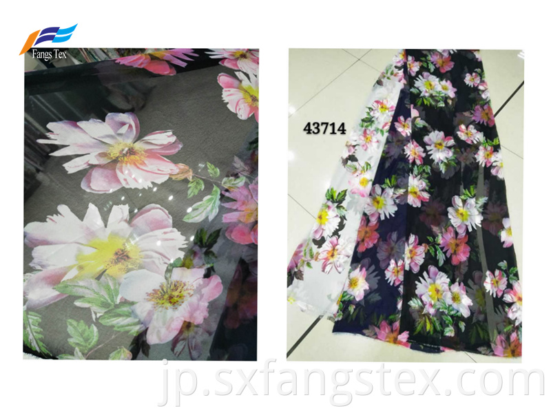 Translucent Digital Printed Custom Chiffon Summer Fabric 2